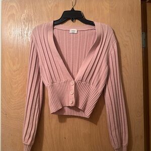 Wilfred Dusty Pink Ribbed V-Neck Button Cardigan